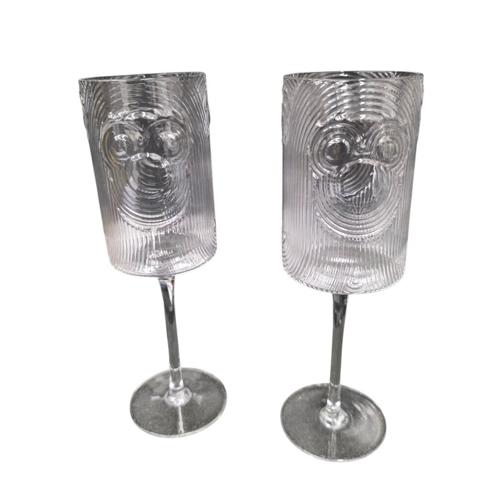Disney Parks Mickey Mouse Icon Coupe Wine Stem Glass Set Of Two